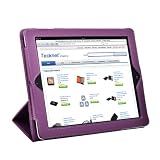 TeckNet® New iPad 3 & iPad 2 Advance Multi-Function Leather Case / Cover / Stand / Flip Case For New Apple iPad 3rd Generation & iPad 2, With Auto-Sleep Function - Purple