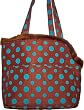 Designer Dog Carrier - Open Top Pet Carrier - Brown & Turquoise