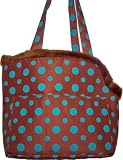 Designer Dog Carrier - Open Top Pet Carrier - Brown & Turquoise
