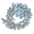 Turquoise Wreath Circle Brocch Flower Pin Brooch