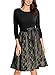 Miusol Women's Casual Floral Lace Contrast Bow 2/3 Sleeve Cocktail Evening Dress