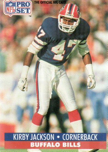KIRBY JACKSON, Cornerback, Buffalo Bills, Jersey #47, Card # 77, NFL Pro Set Card, The Official NFL Card, Official Photo and Stat Card of the NFL 1991