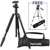 Ravelli Professional 65" Ball Head Camera Video Photo Tripod with Quick Release Plate and Carry Bag