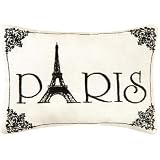 "Paris" - Embroidered Accent "Pillow" (6" x 8 1/2")
