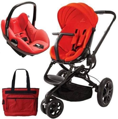 Love kid Quinny Moodd Stroller Travel system with Diaper bag and car seat - Red Envy
