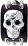 Large Spikes Flip Steel Skull Wide Leather Band Quartz Trendy Design Steel Gothic Punk Biker Wristband Watch