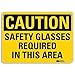 Safety Sign, Glasses Required, 7 in H, Eng (2 pieces)