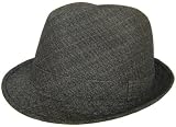 Classic Retro Tweed Snap Brim Fedora Fitted UBI Trilby Grey