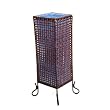 EXP Handmade Natural Bamboo Lattice Table / Desk Lamp With Teal Silk Liner