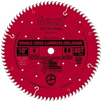 Freud LU97R010 10-Inch 80 Tooth TCG Double Sided Laminate and Melamine Cutting Saw Blade with 5/8-Inch Arbor and PermaShield Coating