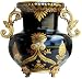 Wide flower vase - black and gold design - porcelain body