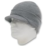 HEATHER GRAY VISOR BEANIE JEEP CAP CAPS HAT HATS