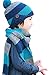 Freedi Winter Kids Boys Knitted Woolen Stripe Hat and Scarf Set Wcn541 Blue