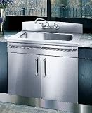 Elkay 3626EGSS Elite Gourmet Single Bowl Kitchen Sink w/Square Front - Stainless Steel (Pictured w/Optional Backsplash, Faucet, Towel Bar and Cabinet - Not Included)
