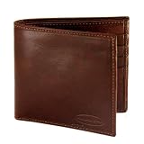 Maxwell Scott – Portefeuille de luxe en cuir marron foncé