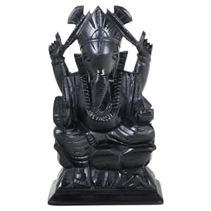 Black Soap Stone Ganesh Statue
