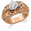 14K Rose Gold Diamond Engagement Ring Semimount - CENTER STONE NOT INCLUDED - 0.30 Ct.