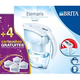 Brita - 1008040 - Coffret Noel El�maris Meter - Blanc + 4 Cartouches Gratuites