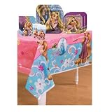Disney #39;s Tangled Deluxe Party Supplies Pack Including Plates, Cups, Napkins, and Tablecover- 16 Guests