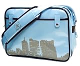Cevan Metro Cityscape Diaper Bag Pearl Patent Finish, Sky Blue