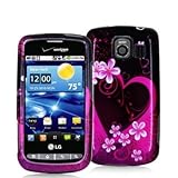 Purple Love Design Crystal Hard Skin Case Cover for LG Vortex VS660 Phone N ....