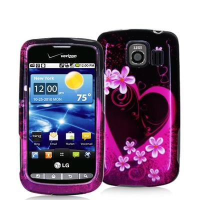Best Price Purple Love Design Crystal Hard Skin Case Cover for LG Vortex VS660 Phone New By Electromaster
