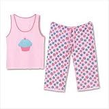 Women's Cupcake Tank and Capri Pajama Set