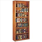 IMAGE OF Kathy Ireland Home by Martin Furniture Contemporary 7 Shelf Wood Bookcase in Oak