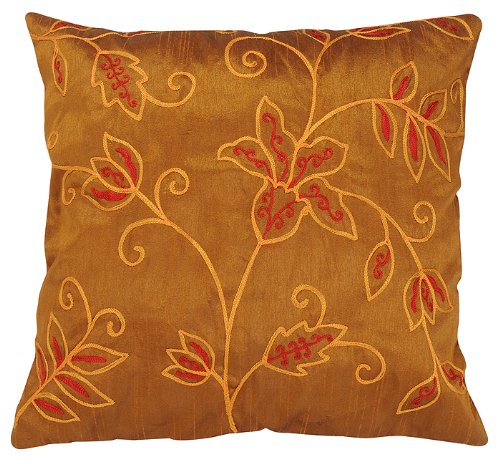 Imagen 2 de Cubierta hecha a mano Cojín Silk Set con bordado Tamaño trabajar 16 x 16 pulgadas Juego de 5 piezas