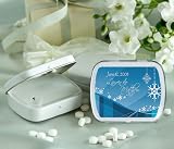 Baby Keepsake: Hanging Snowflake Ornament Design Personalized Glossy White Hinged Min (Set of 24)