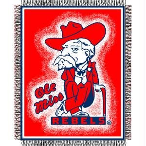 Mississippi Rebels NCAA Triple Woven Jacquard Throw (019 Focus) (48