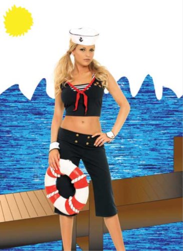 Elegant Moments 5pc. Costume includes capri pants & a top 9698 (NAVY,S)