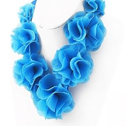 Aqua Blue Fabric Necklace
