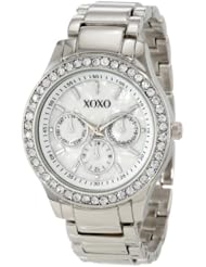 XOXO Womens XO5331  Silver-tone Bracelet With Rhinestones Accent Watch