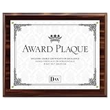 DAX Award Plaque Wood/Acrylic Frame Fits Up To 8-1/2 X 11 Walnut Clear Fron ....