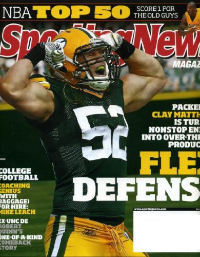 Sporting News December 6 2010 Clay Matthews/Green Bay Packers on Cover, NBA Top 50, College Football, Mike Leach/Texas, Robert Quinn