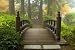 Wooden Bridge at Japanese Garden in Fall - 72"W x 48"H - Peel and Stick Wall Decal by Wallmonkeys