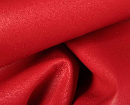 LAMBSKIN LEATHER SKIN HIDES - VARIOUS COLORS FULL SKIN HIDE - 6 Sq.ft (Naked) (Red)