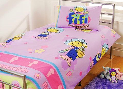 Fifi and The Flowertots Come and Play Rotary Single Duvet Cover Set / Quilt Cover Set With Free FiFi Beach Towel