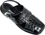 Mauri 1509 Hand Painted Mens Genuine Hornback Crocodile Tail / Ostrich Sandals