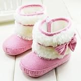 （セ・ミニョン）C'est mignon　ベビーシューズ　ファーストシューズ　ブーツ　マジックテープ　リボン　ピンク (13cm)
