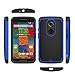 Moto X (2nd Gen) Case, LK [Shock Absorption] Hybrid Dual Layer Armor Defender Protective Case Cover for Motorola Moto X 2nd Generation (Blue)