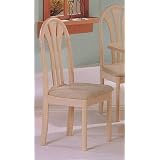 Set of 2 White-Washed Finish Natural Fan Back Wood Dining Chairs