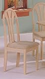 Set of 2 White-Washed Finish Natural Fan Back Wood Dining Chairs