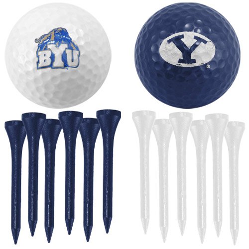 Brigham Young Cougars Two Golf Balls And Twelve Tees Set
