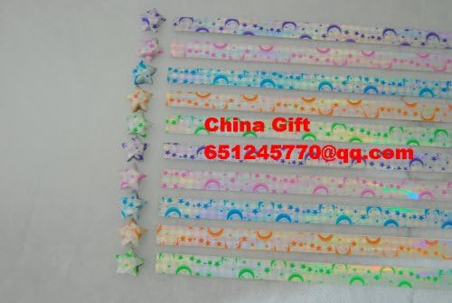 5 Packs Laser Moon &amp; Stars Origami Paper 250 Pcs