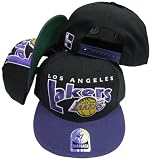 Los Angeles Lakers Black/Purple Two Tone Plastic Snapback Adjustable Plastic Snap Back Hat / Cap