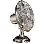 Hunter 90021 12-Inch Oscillating Table Fan, Brushed Nickel