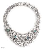 Opal choker, 'Ocean Flowers' 2.2 W 15.8 L