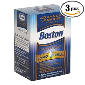 Boston Advance Comfort Formula Travel Pack for Rigid Gas Permeable Contact Lenses (Pack of 3)